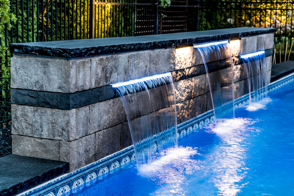 Water Features for Fiberglass Pool Installation